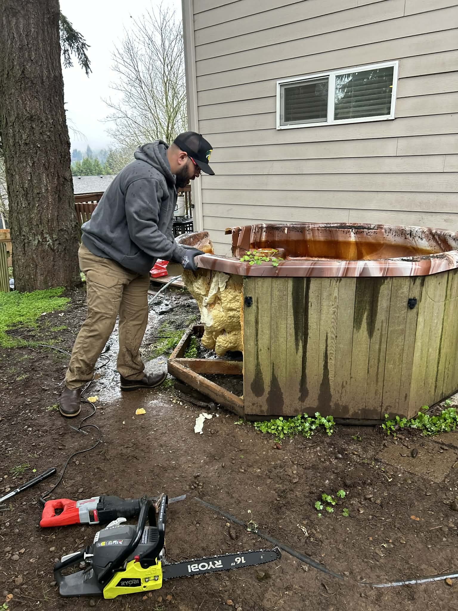 Hot tub removal