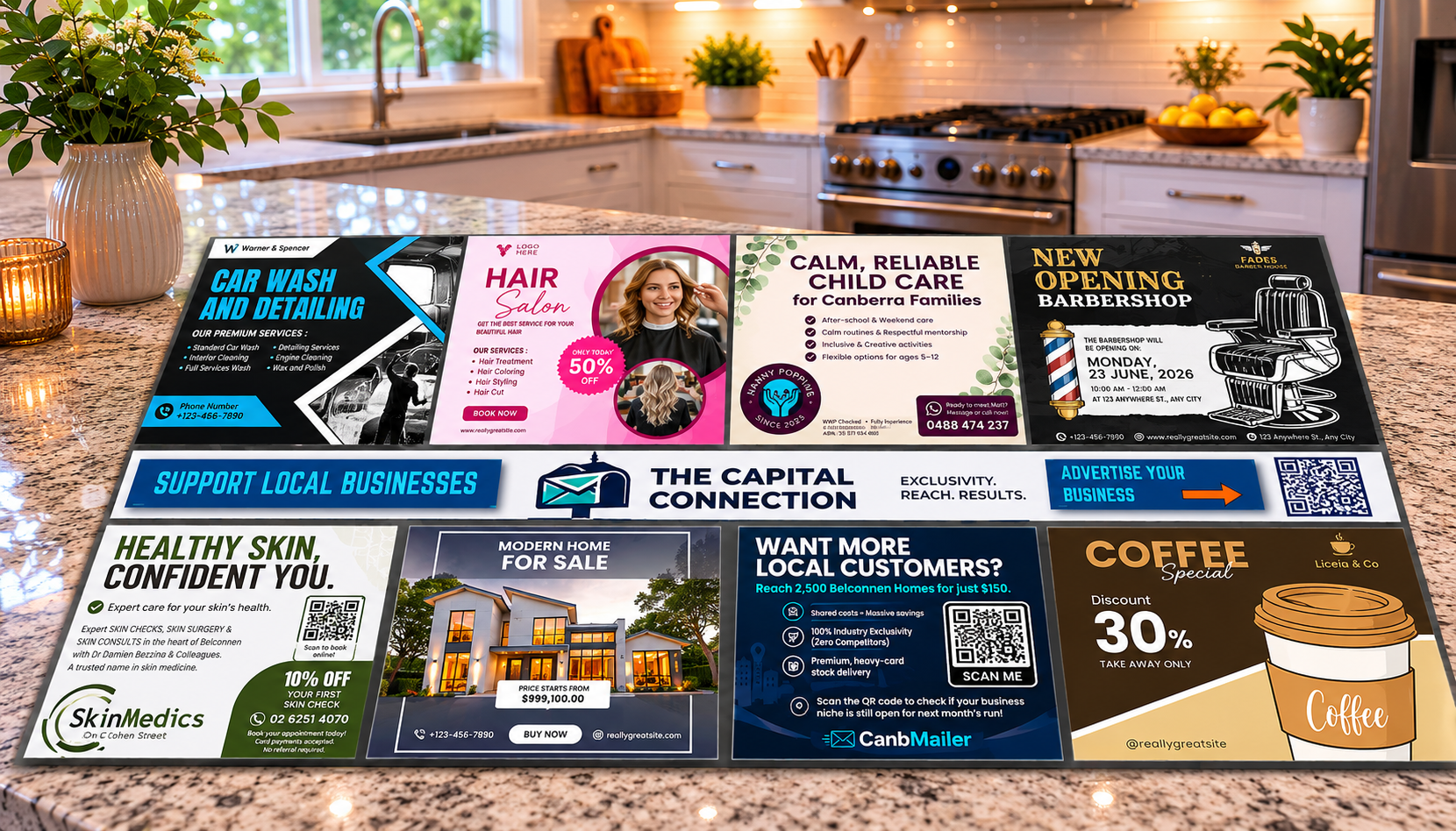 Premium Postcard Details for Belconnen direct mail advertising