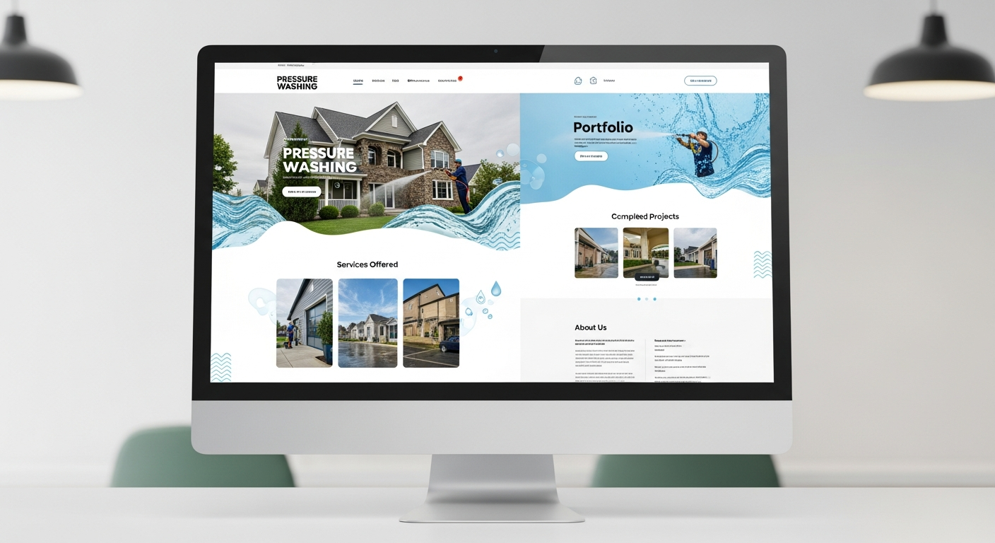 Pressure Washing Website Mockup