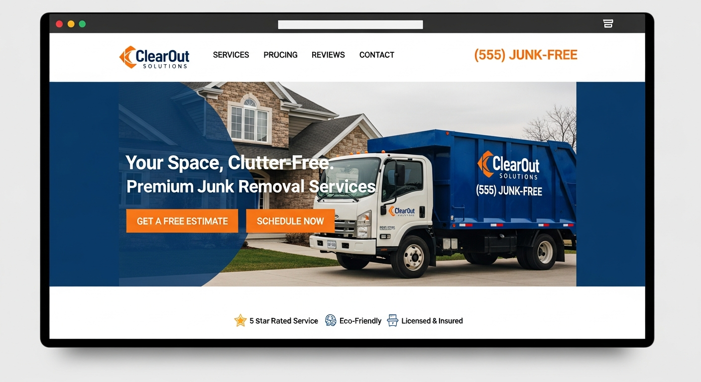 Junk Removal Website Mockup