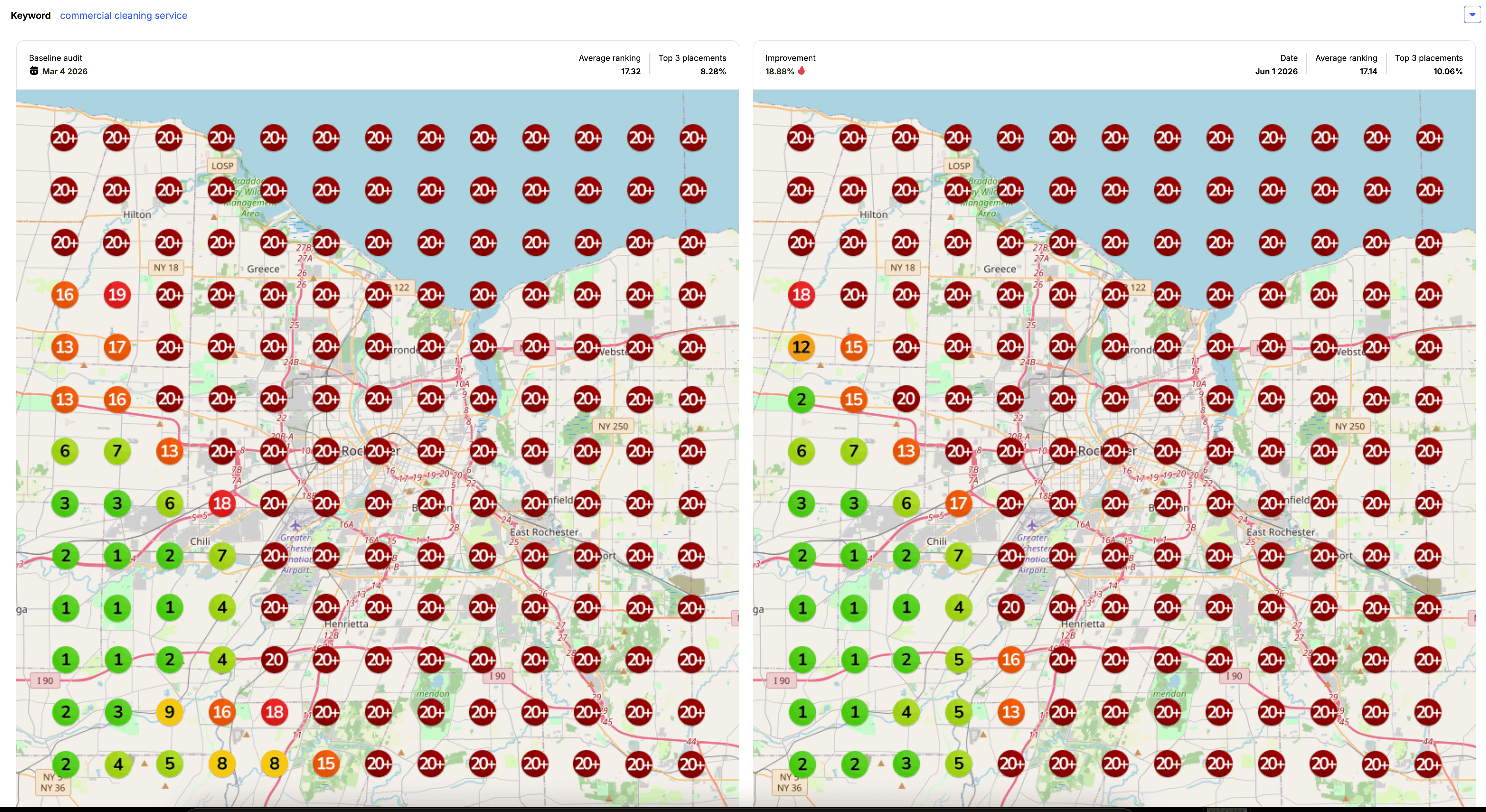 Heatmap for Commercial Cleaning Service