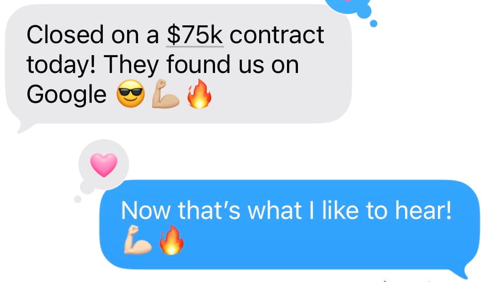 Rose Cleaning Co Text Message 2