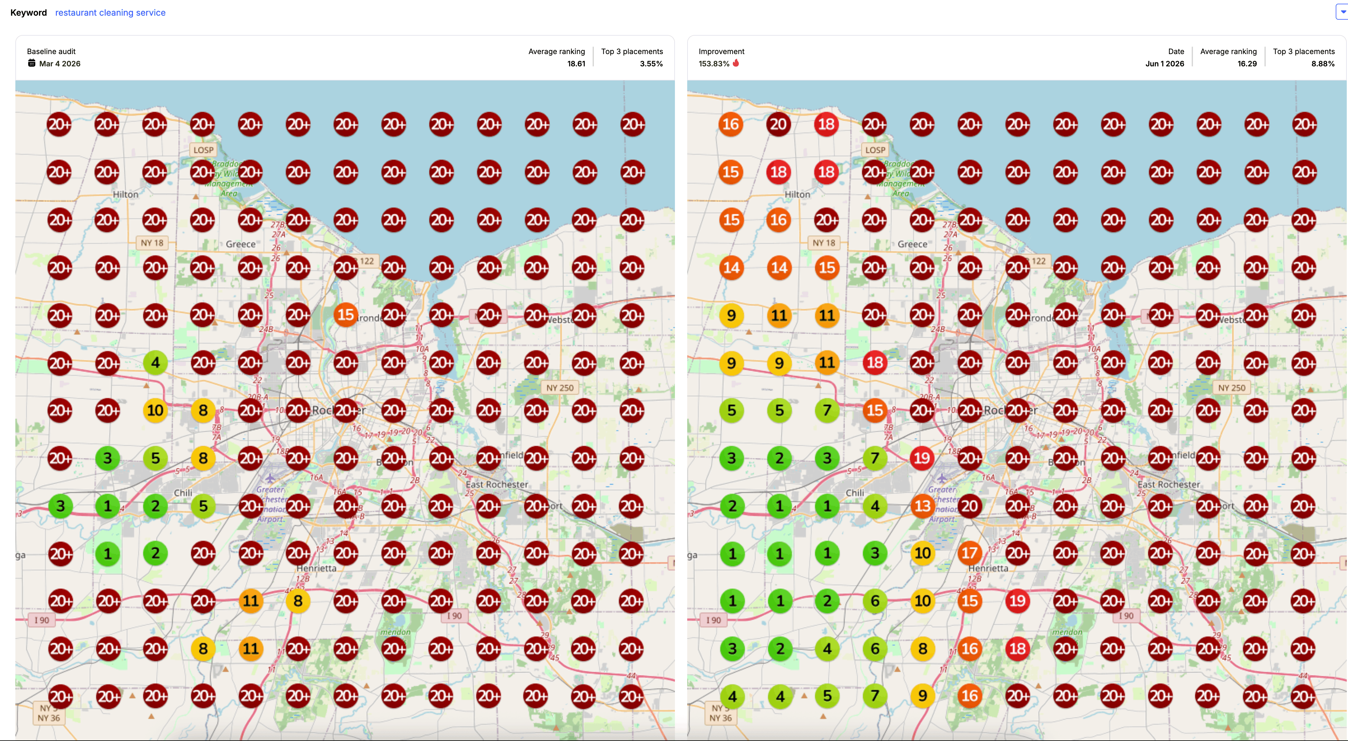 Heatmap for Restaurant Cleaning Service