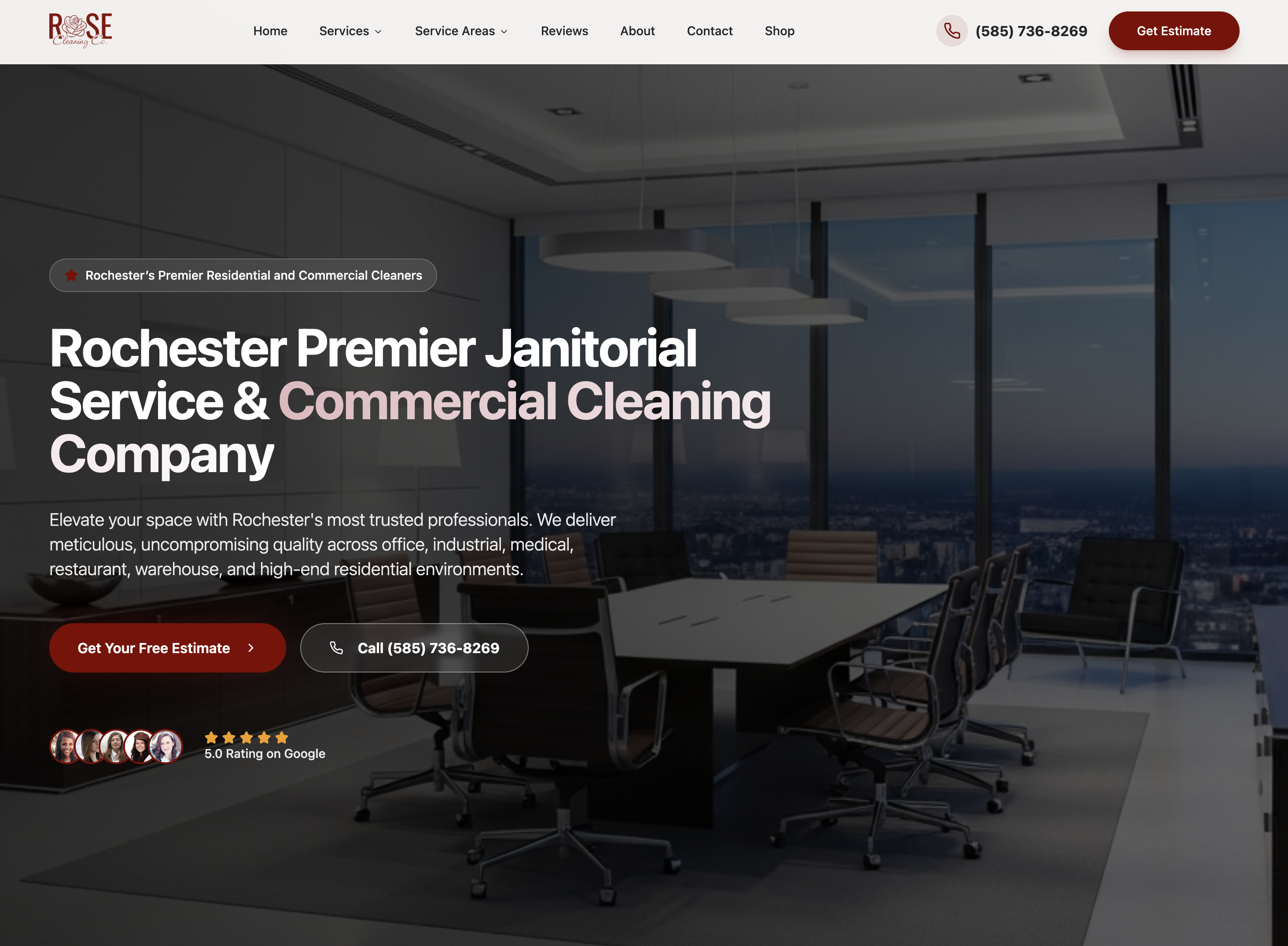 Rose Cleaning Co Website Hero