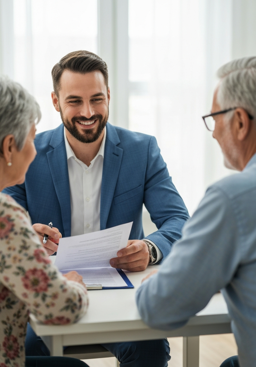 Compass Final Expense agent helping a senior