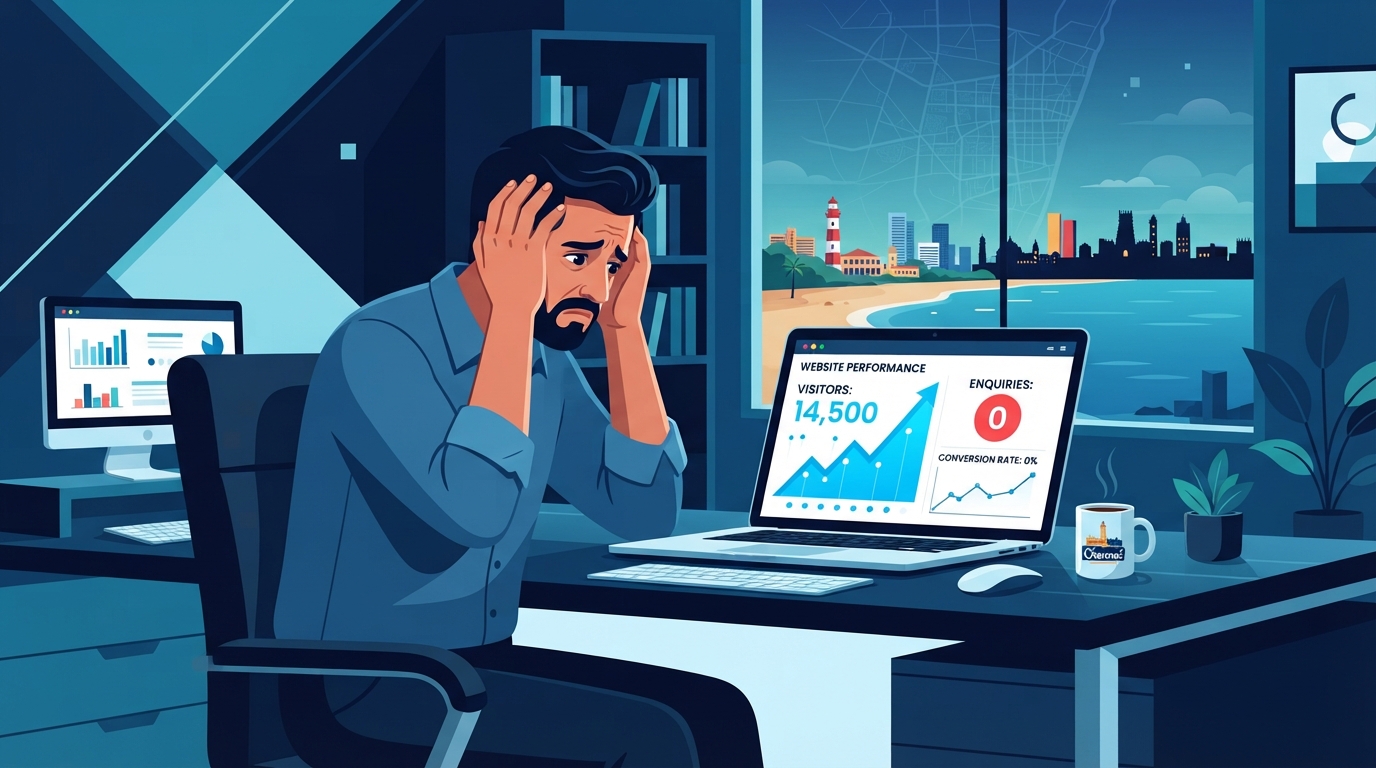 Website traffic but no enquiries in Chennai Chennai business owner frustrated with website traffic but no enquiries