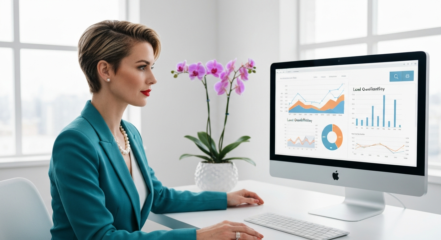 Admissions counselor at a coaching institute looking at lead qualification data