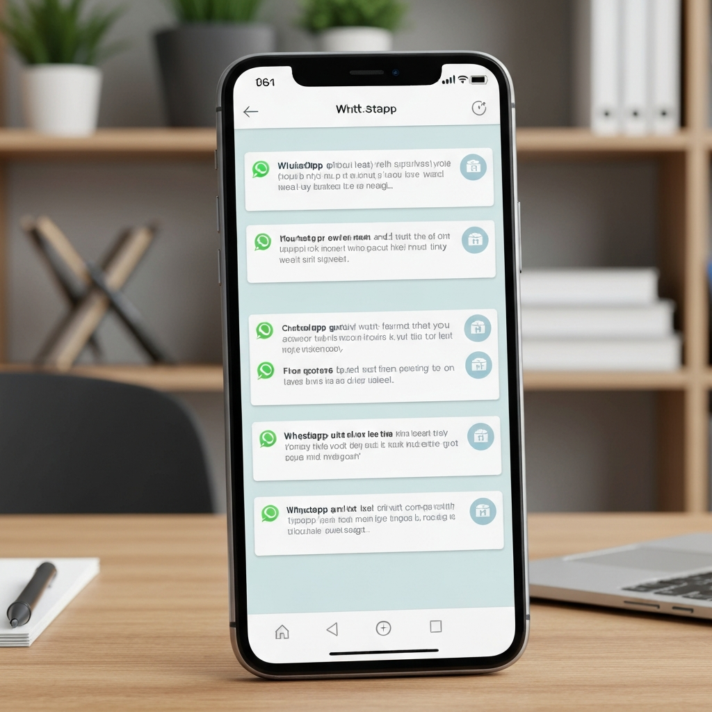 Automated WhatsApp lead follow-up concept on a smartphone screen, real estate business context
