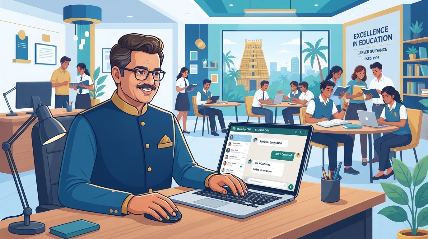 Chennai coaching centre director using WhatsApp CRM to double admissions