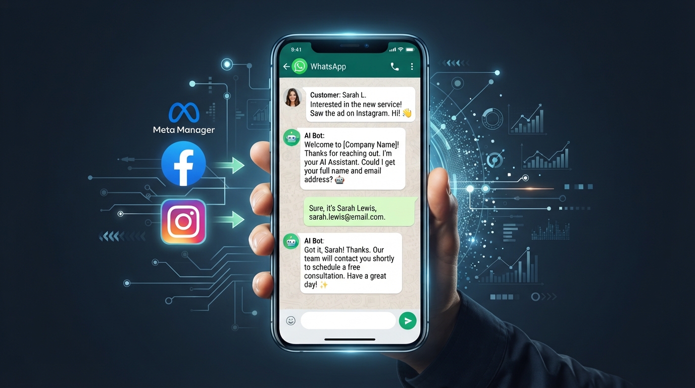 Click-to-WhatsApp lead follow-up automation with AI responding instantly to every ad lead