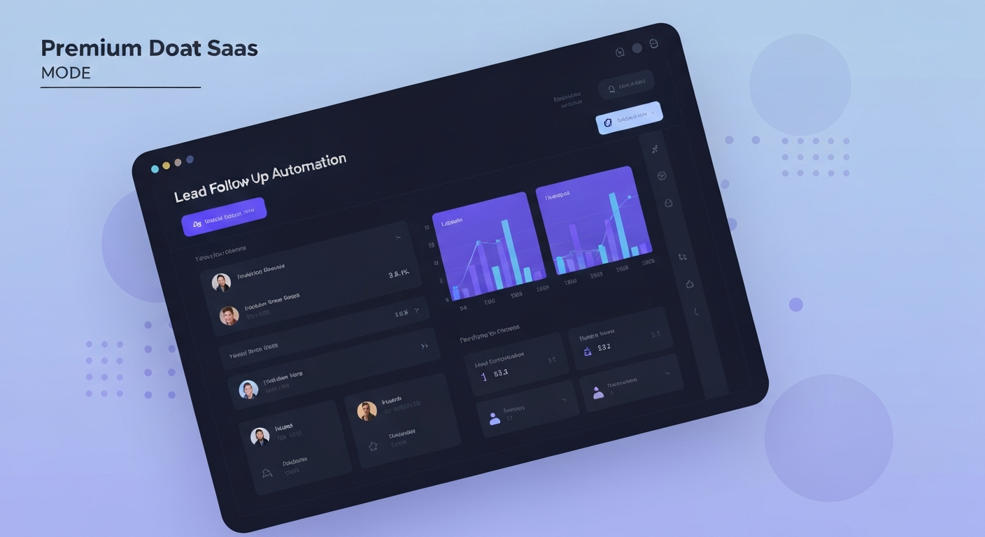 Modern SaaS dashboard for lead follow-up and CRM automation