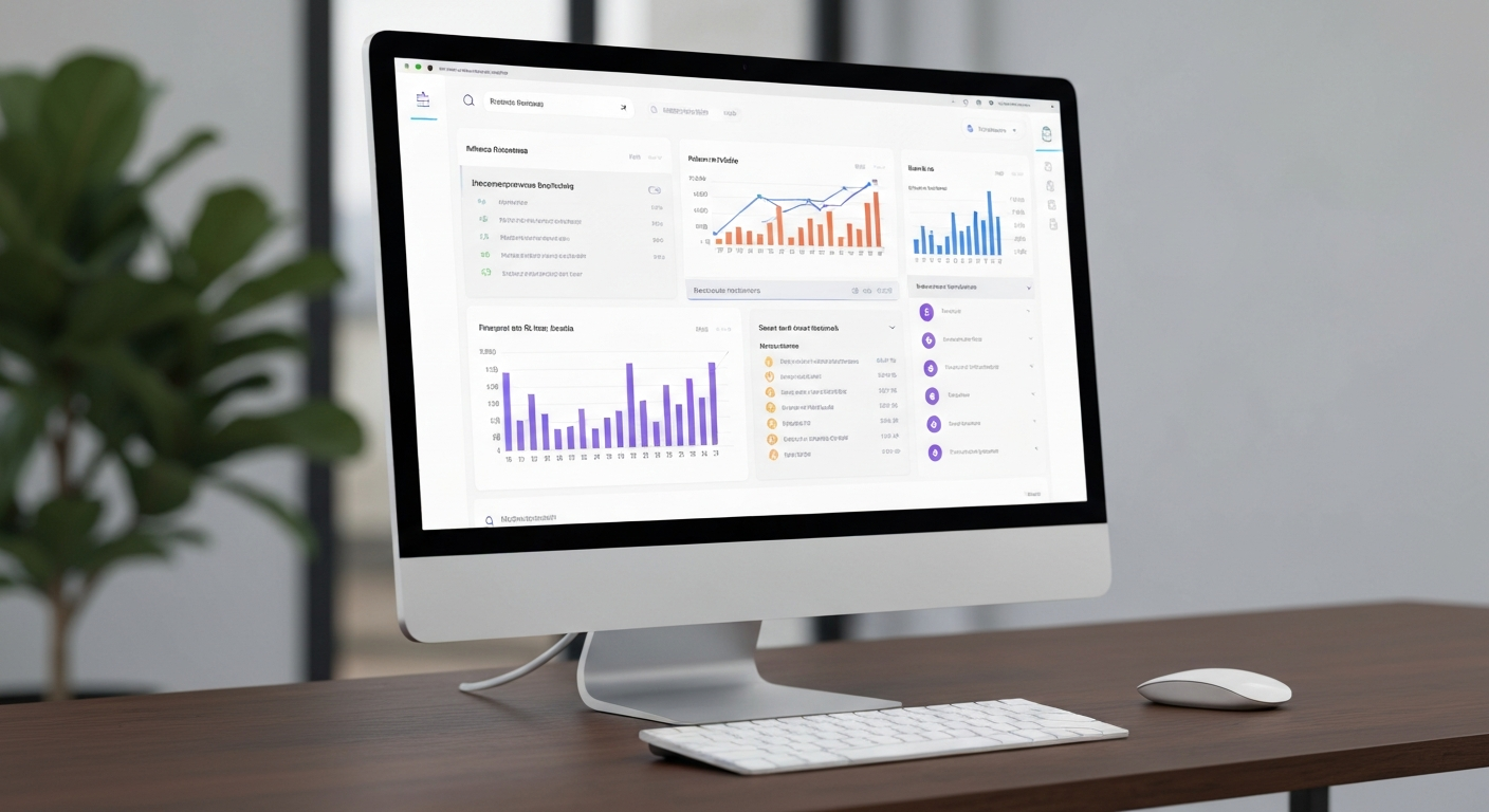 Professional business dashboard showing CRM and automation tools