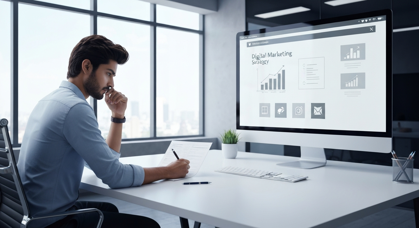 Small business owner in Tamil Nadu planning digital marketing strategy