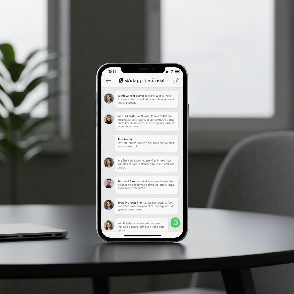 WhatsApp business automation flow on a smartphone