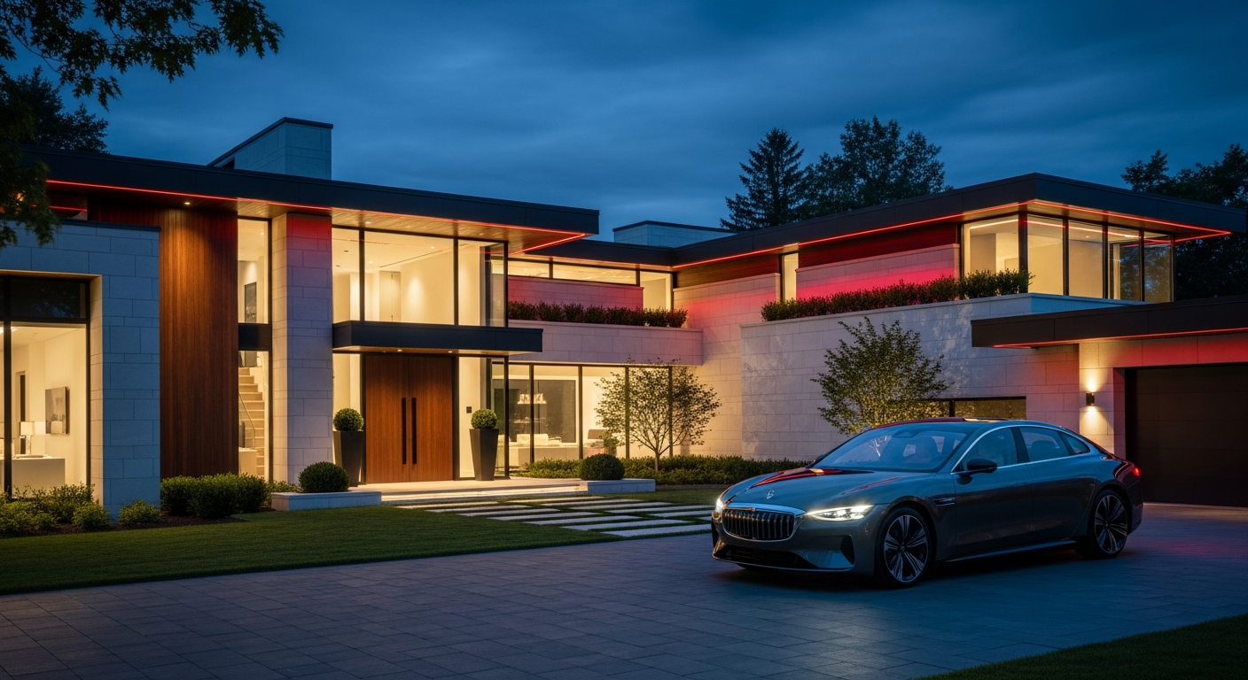 Luxury suburban home and family vehicle in Flossmoor, IL protected by home and auto insurance