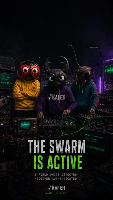 THE SWARM IS ACTIVE — recovered device wallpaper