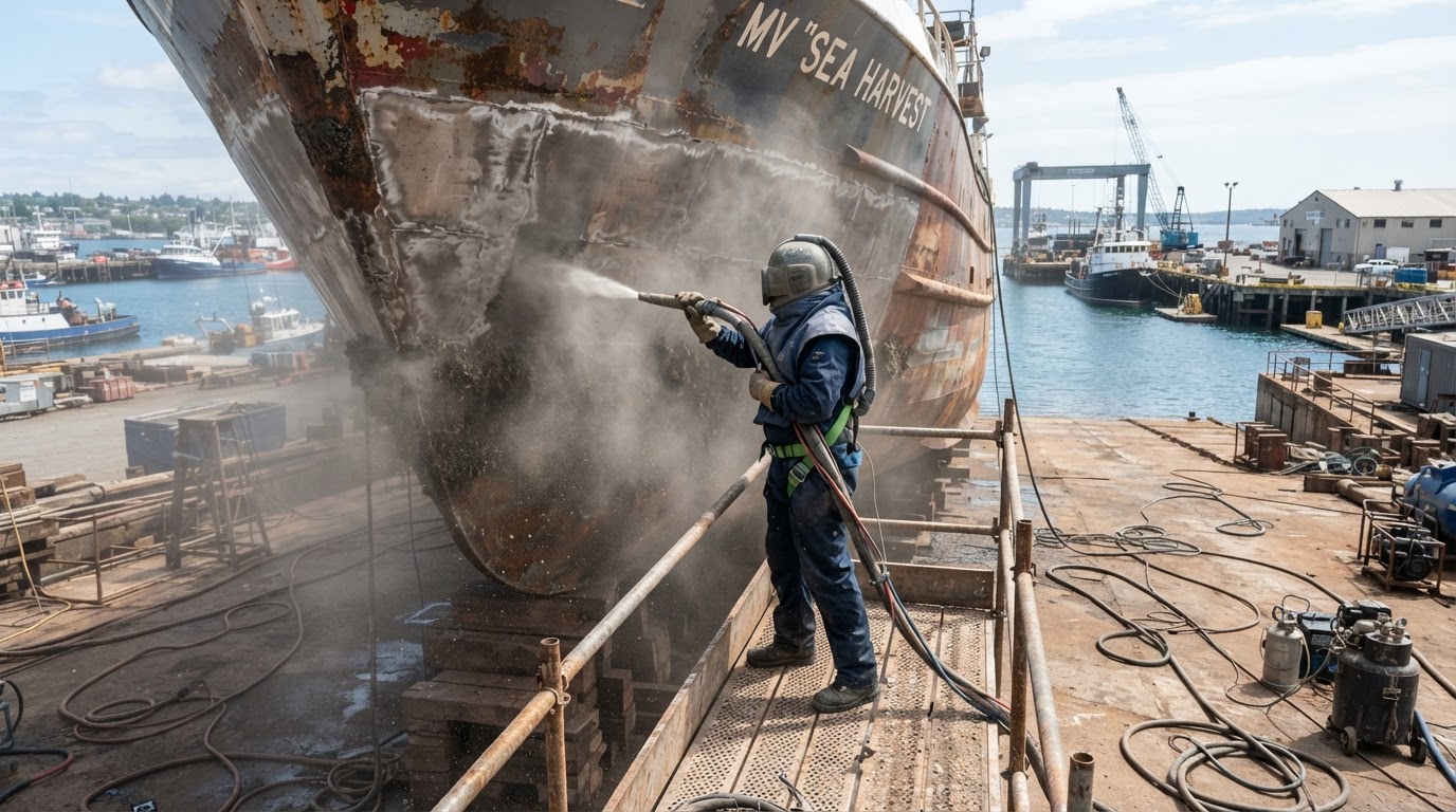 Marine sandblasting and restoration services