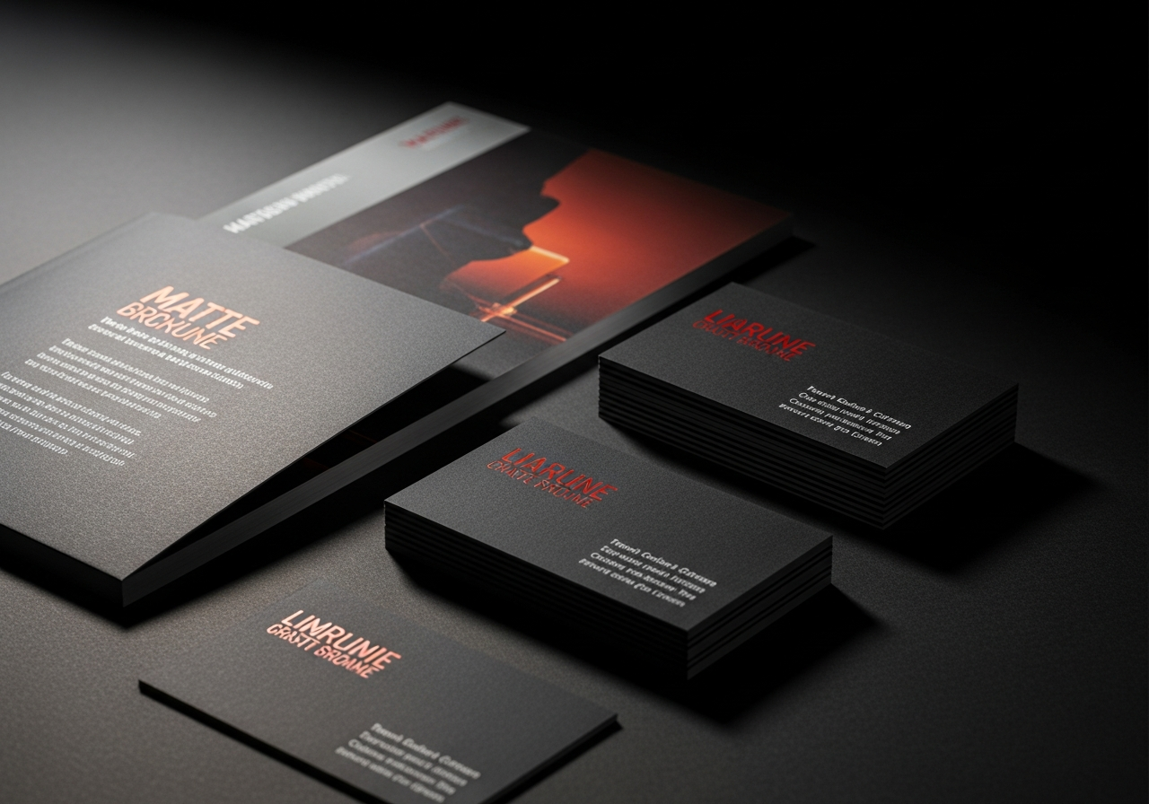 Close-up of high-quality printed brochure with matte finish
