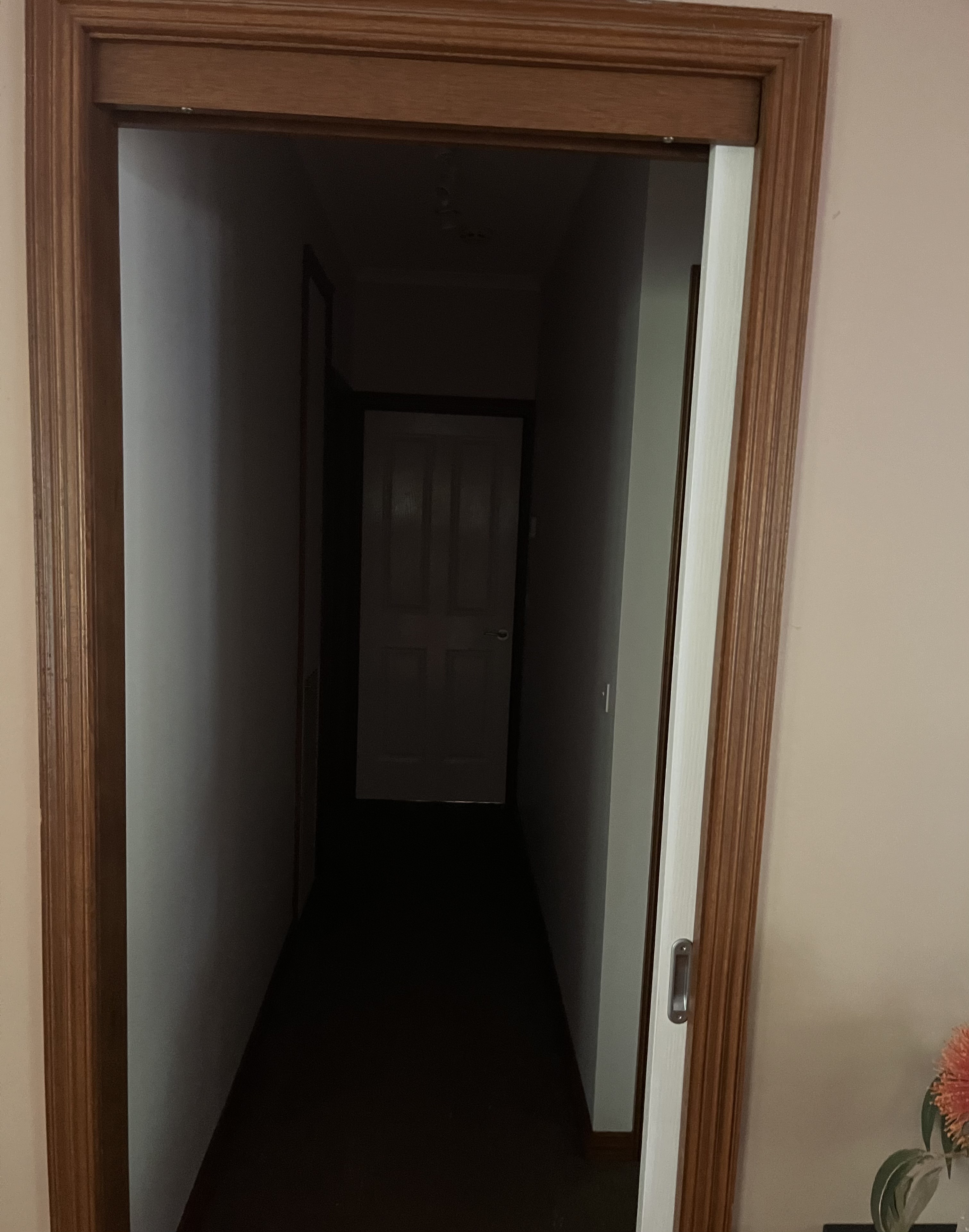 Dark hallway before Redilight