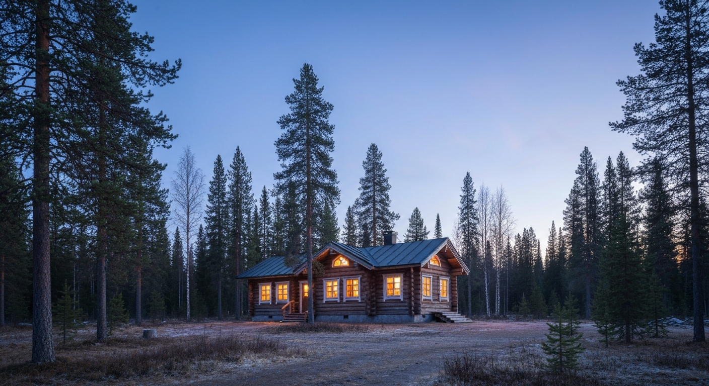 Hirsimökin rakentaminen Ruka ja Kuusamo