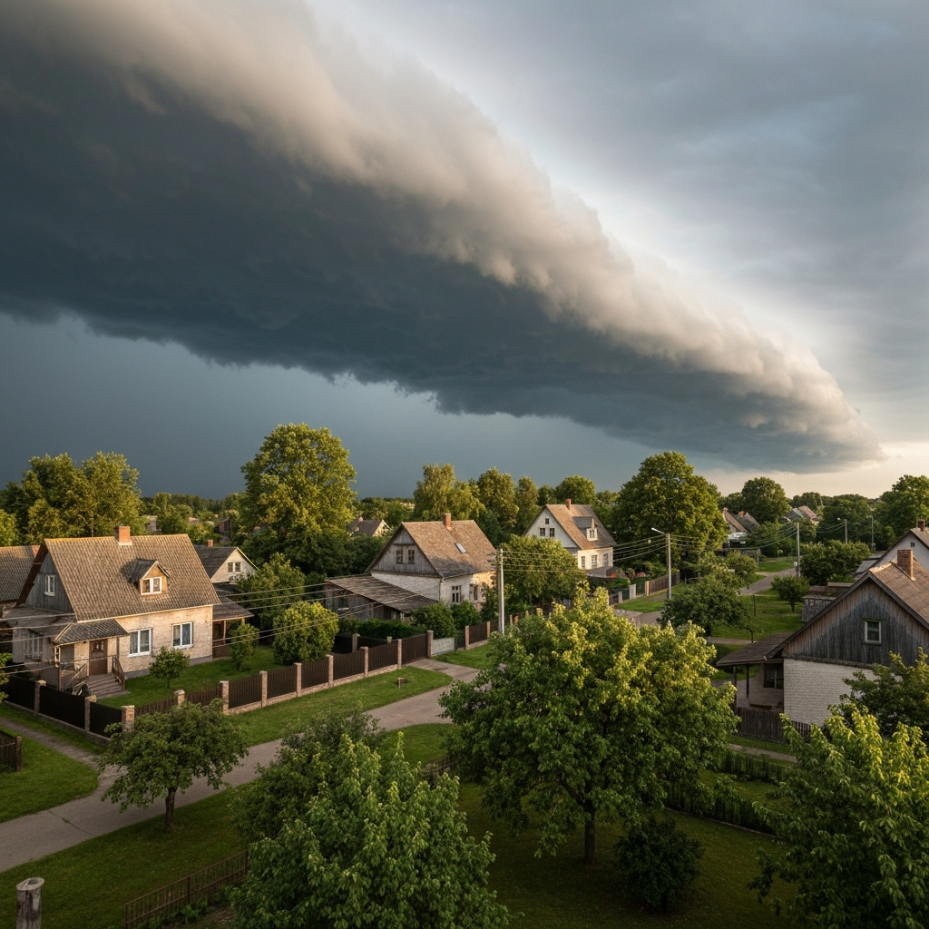 Dark dramatic storm clouds gathering