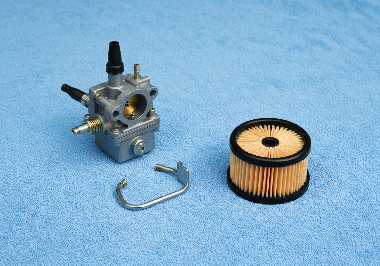 Carburetor and air filter removed for service