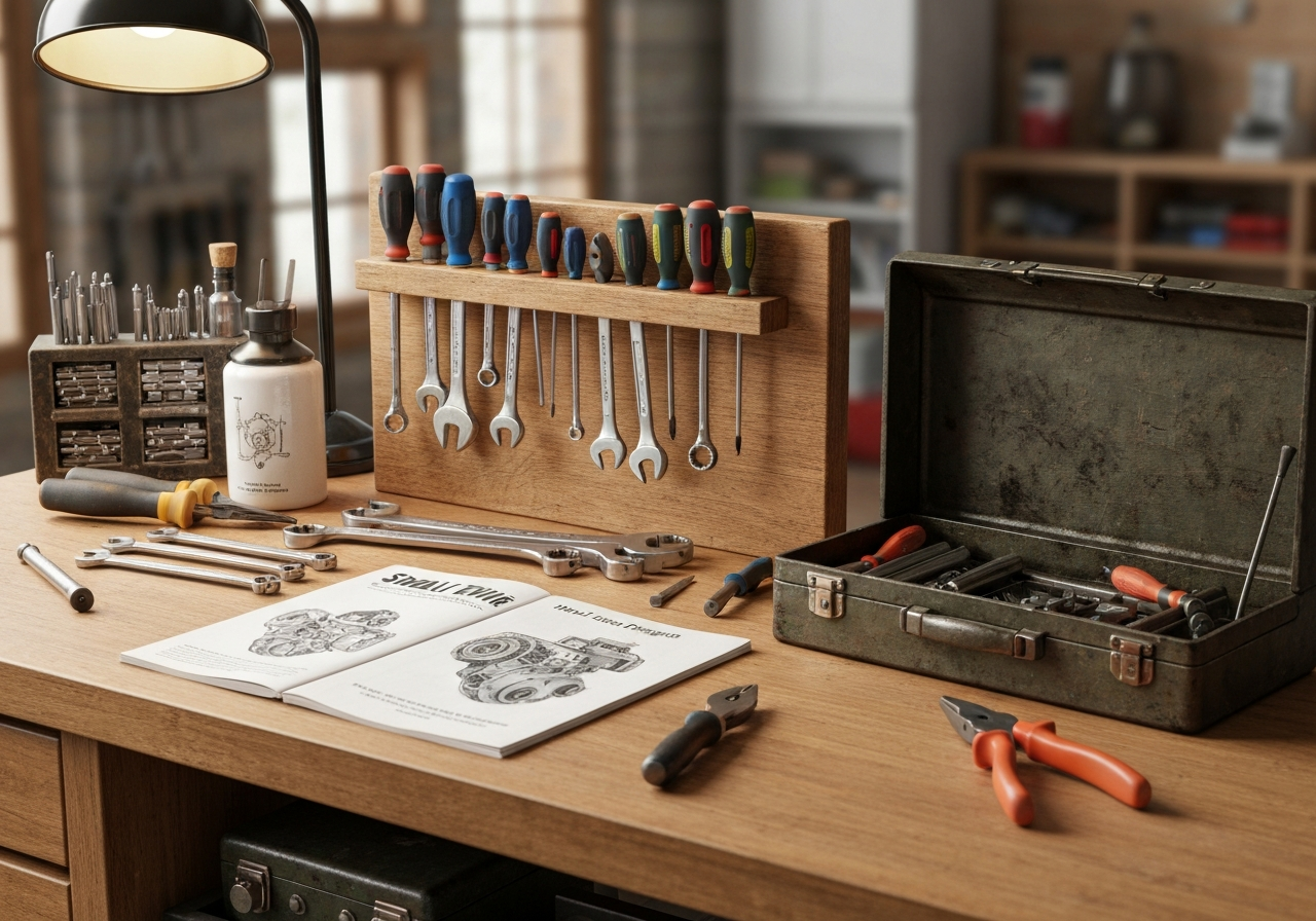 Small engine repair workshop