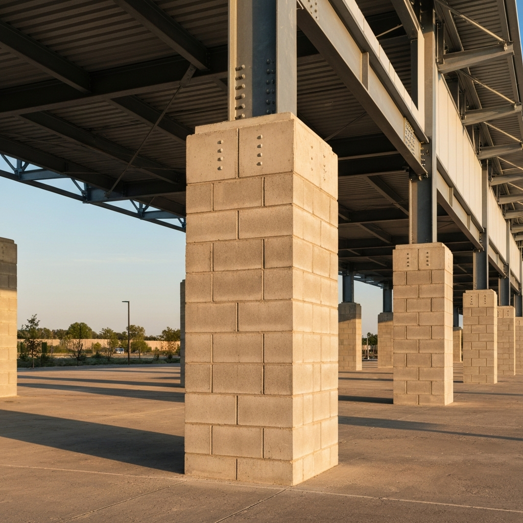 Concrete block installation