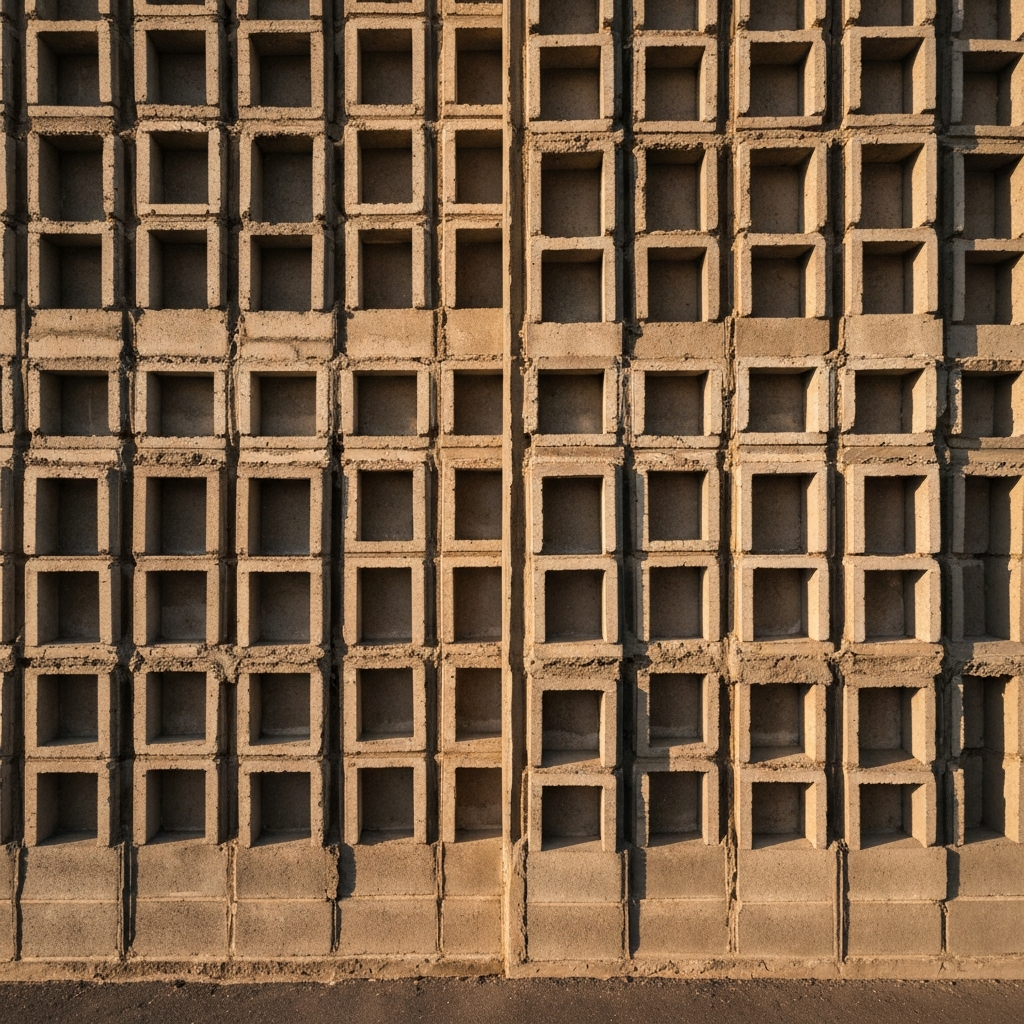Concrete block installation