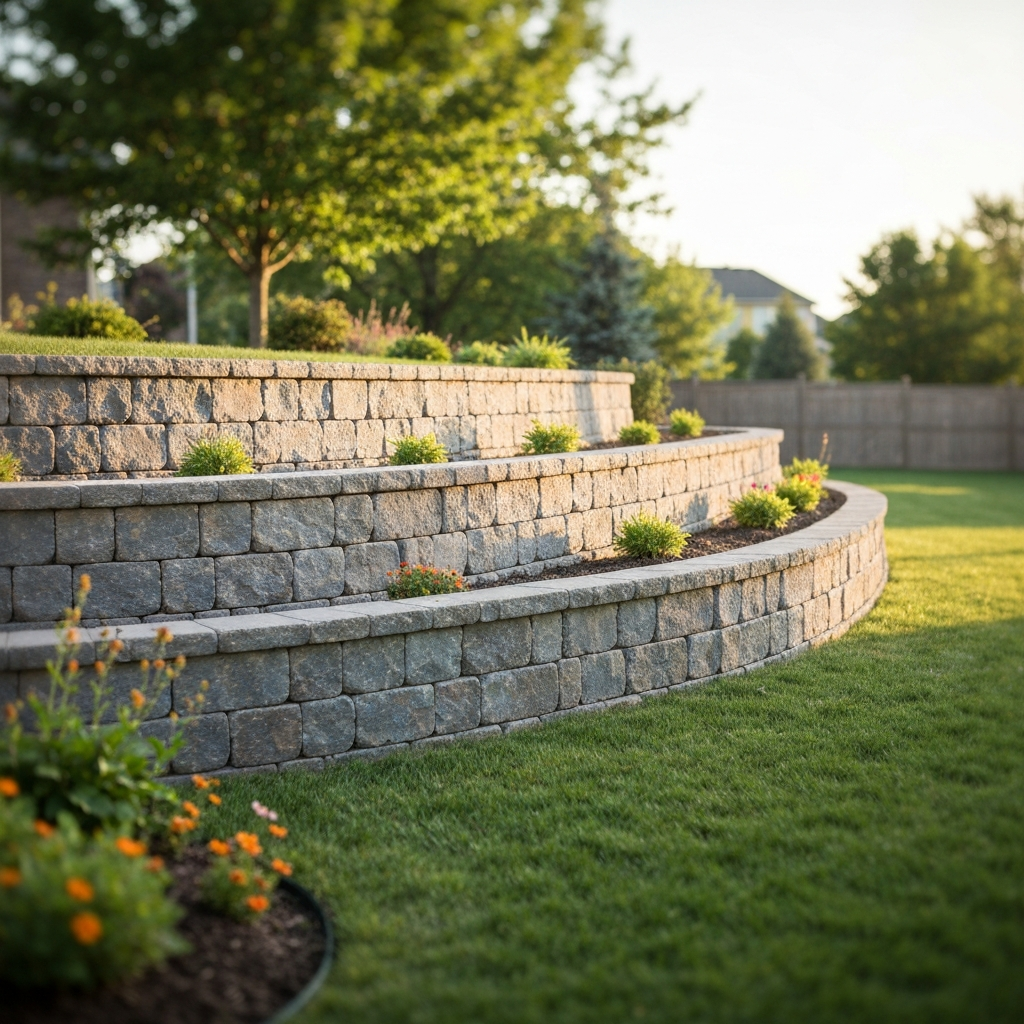 Tiered segmental retaining wall