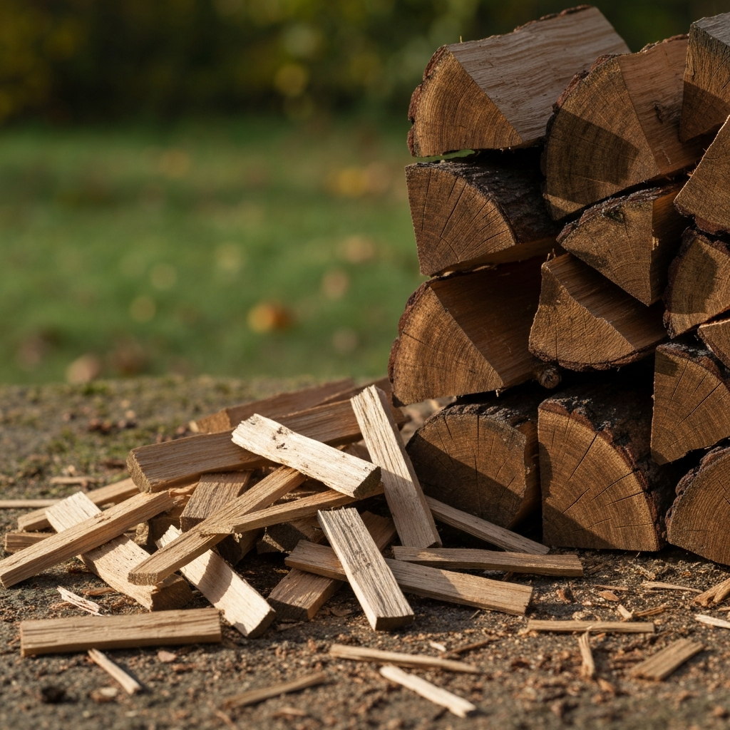 Freshly cut firewood