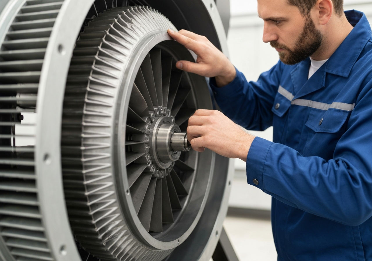 Blower fan housing and impeller inspection