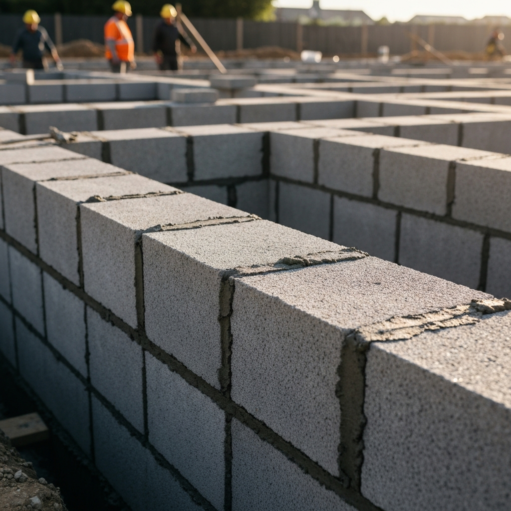 Concrete block installation