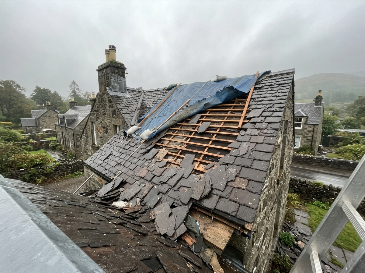 Storm damage repair in Musselburgh, East Lothian