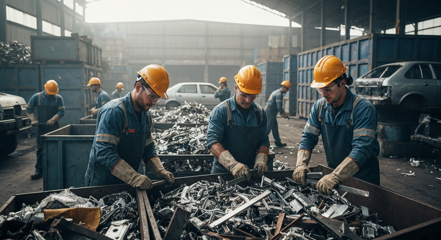 Scrap metal weighing process in Kuwait