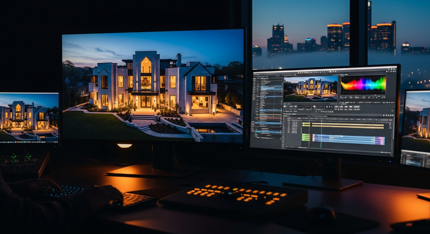 Professional real estate video editing studio Metro Detroit