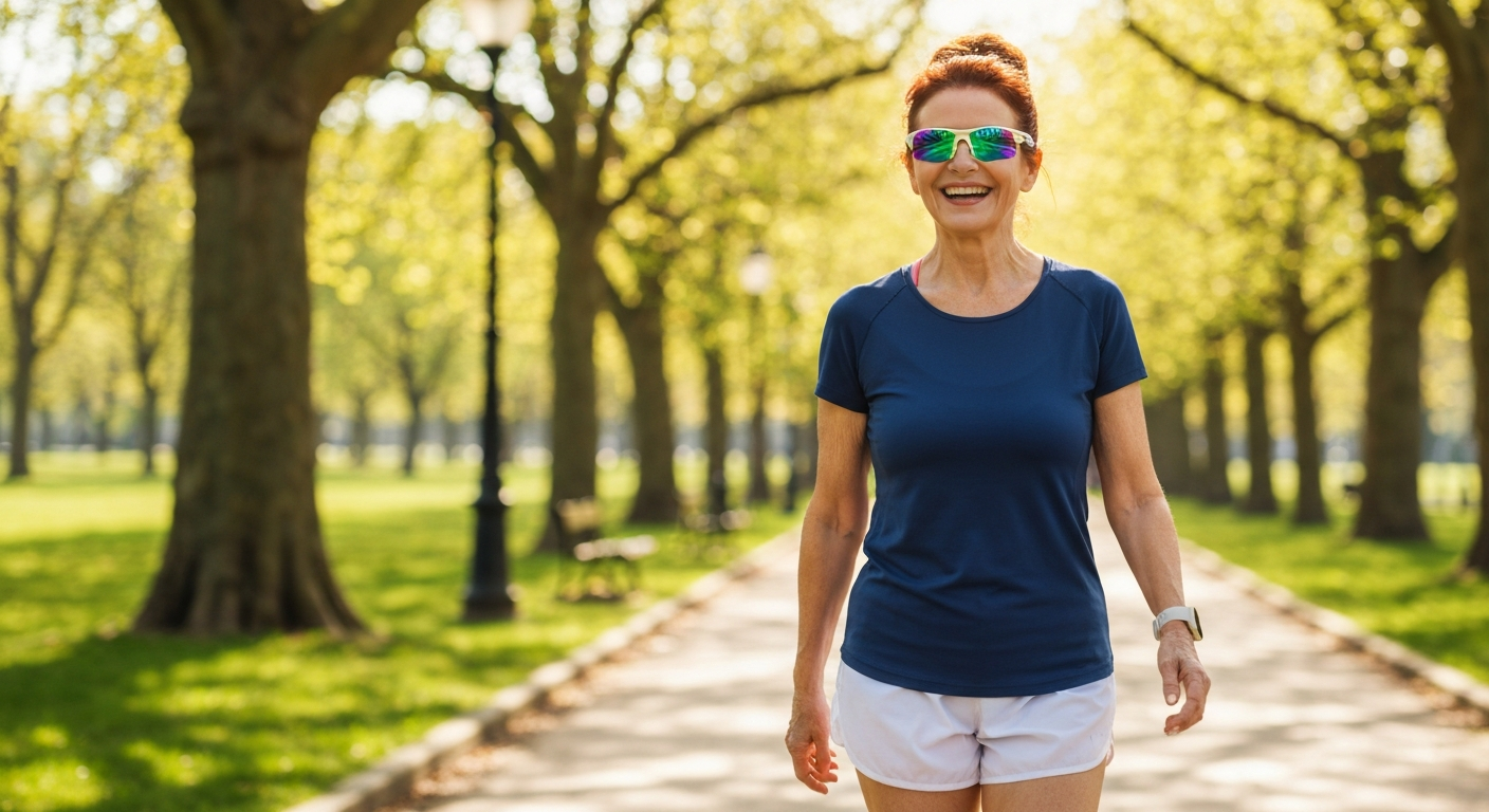 Healthy senior woman enjoying the outdoors