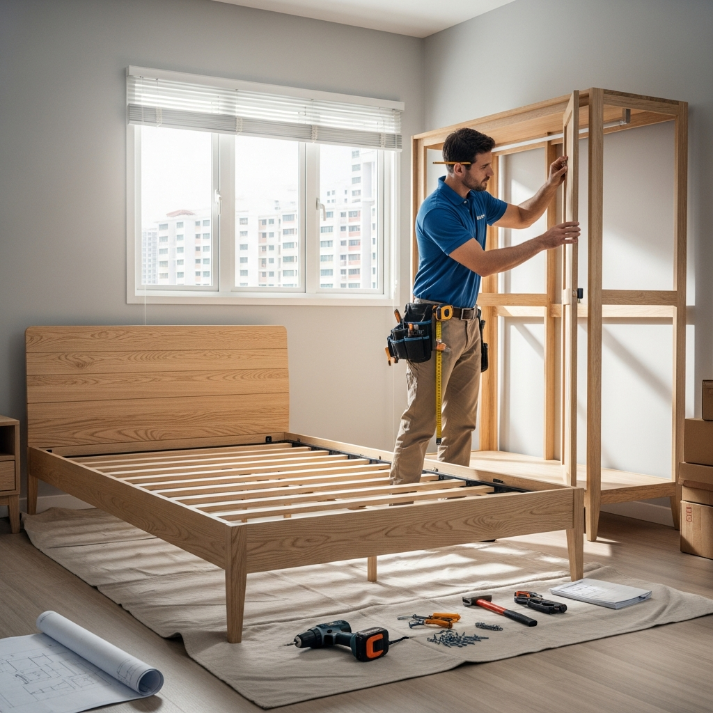 Furniture assembly Singapore for bed wardrobe and cabinet setup