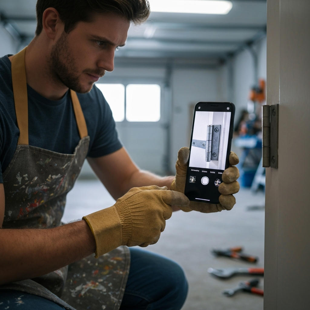Handyman looking at his phone for a quote in Singapore