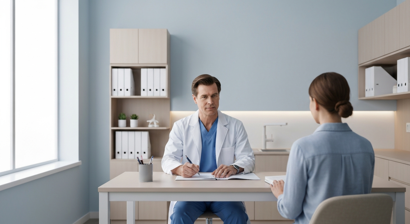 Patient discussing lifestyle factors with provider