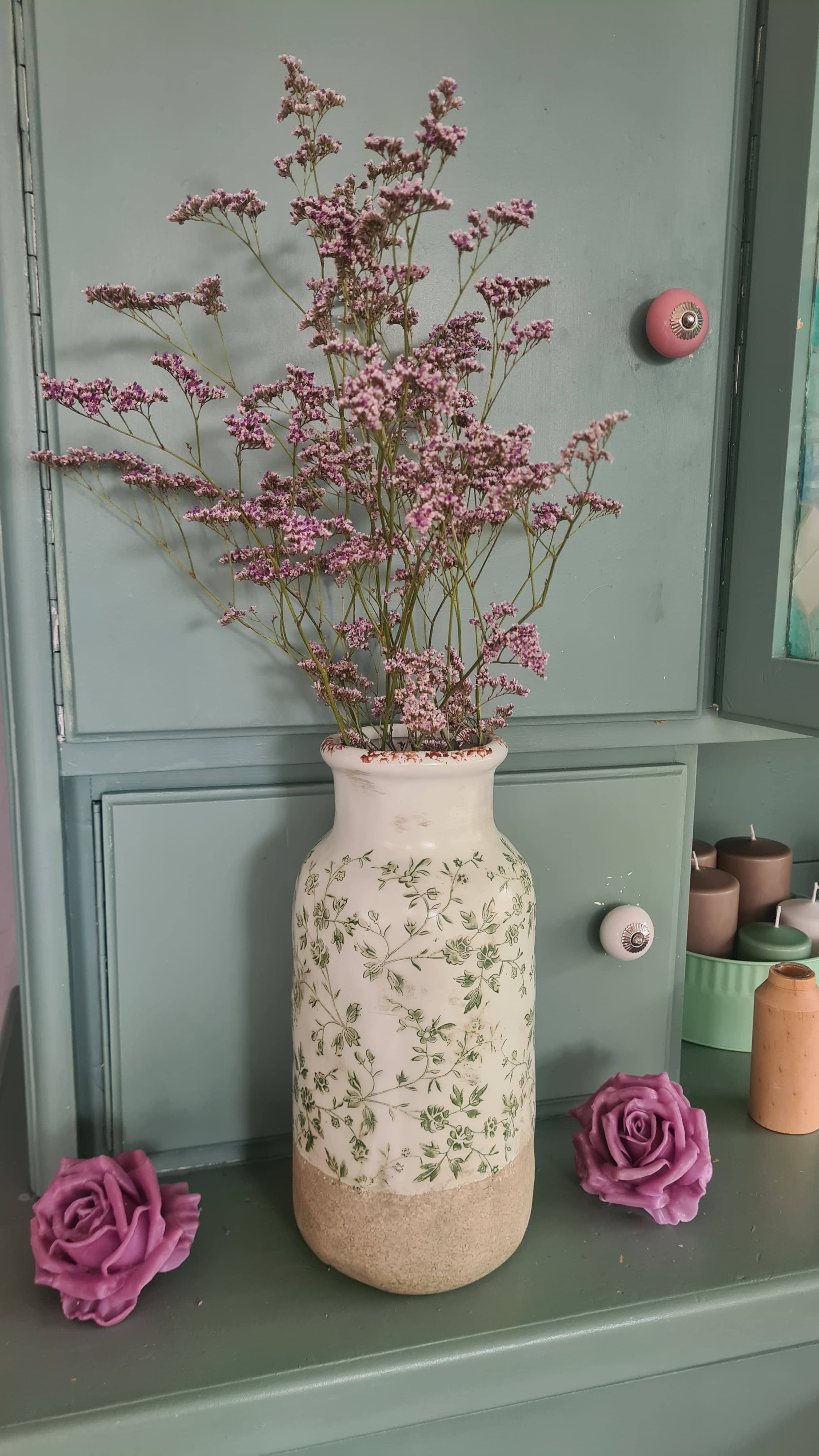 Floristik-Vase mit Trockenblumen