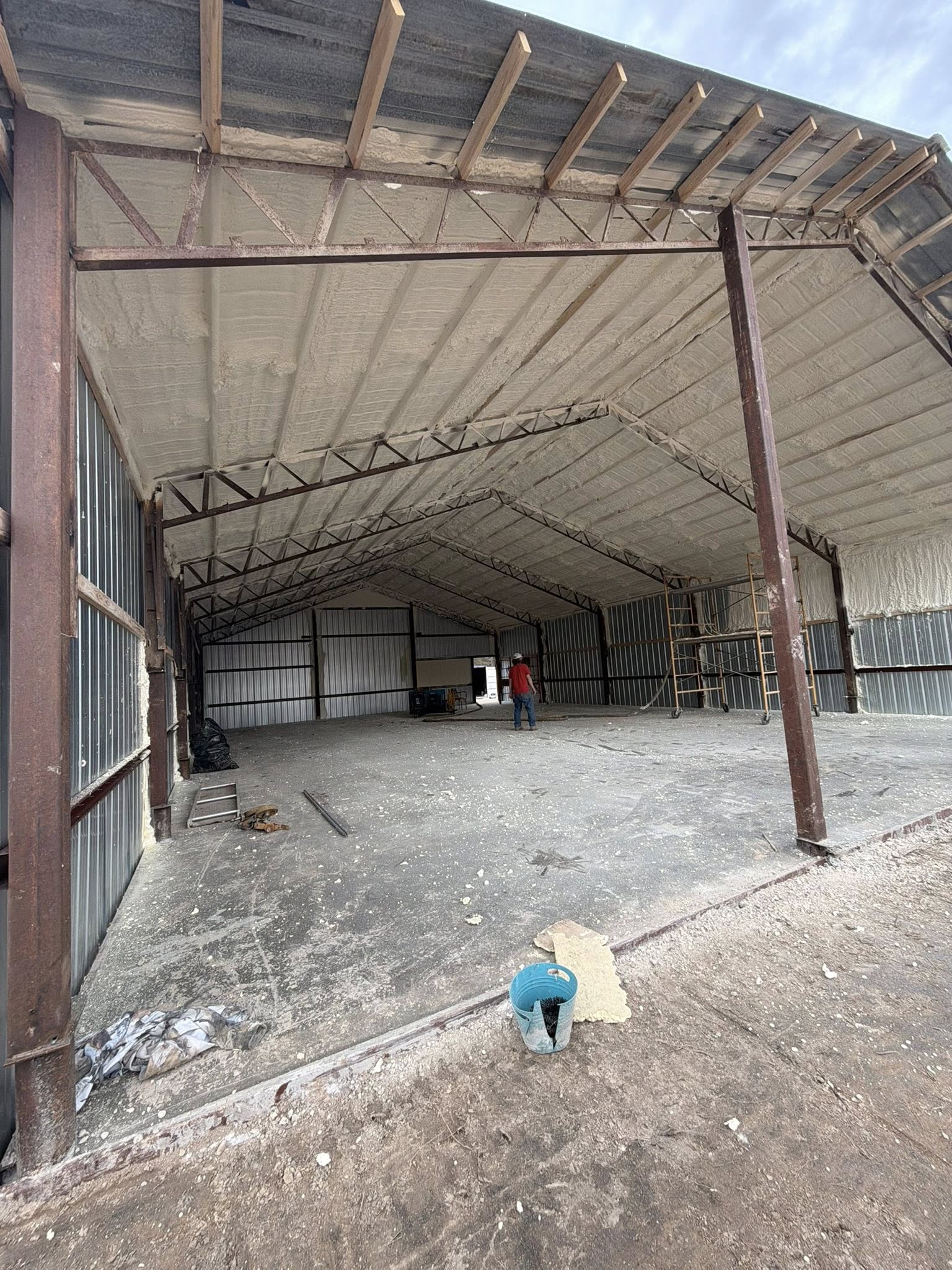Large building spray foam insulation