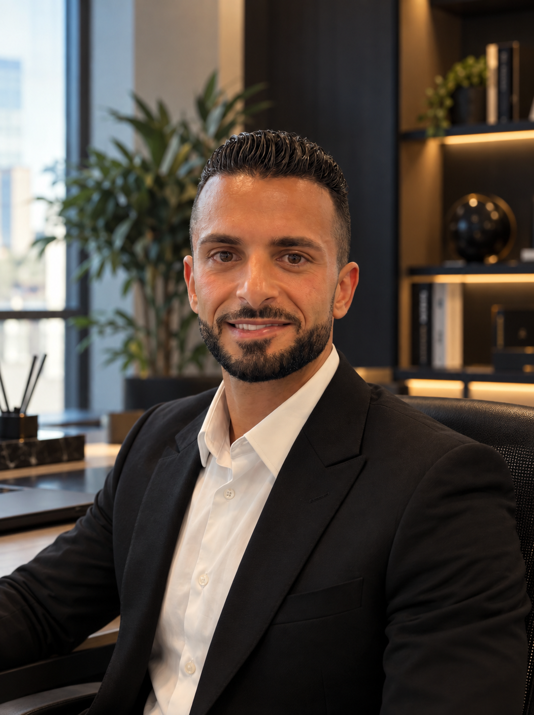 Figure 1.3 — Mohamad Fardous in his executive office, directing operations across House of Karma, Studio Escrow, and West Capital Lending.