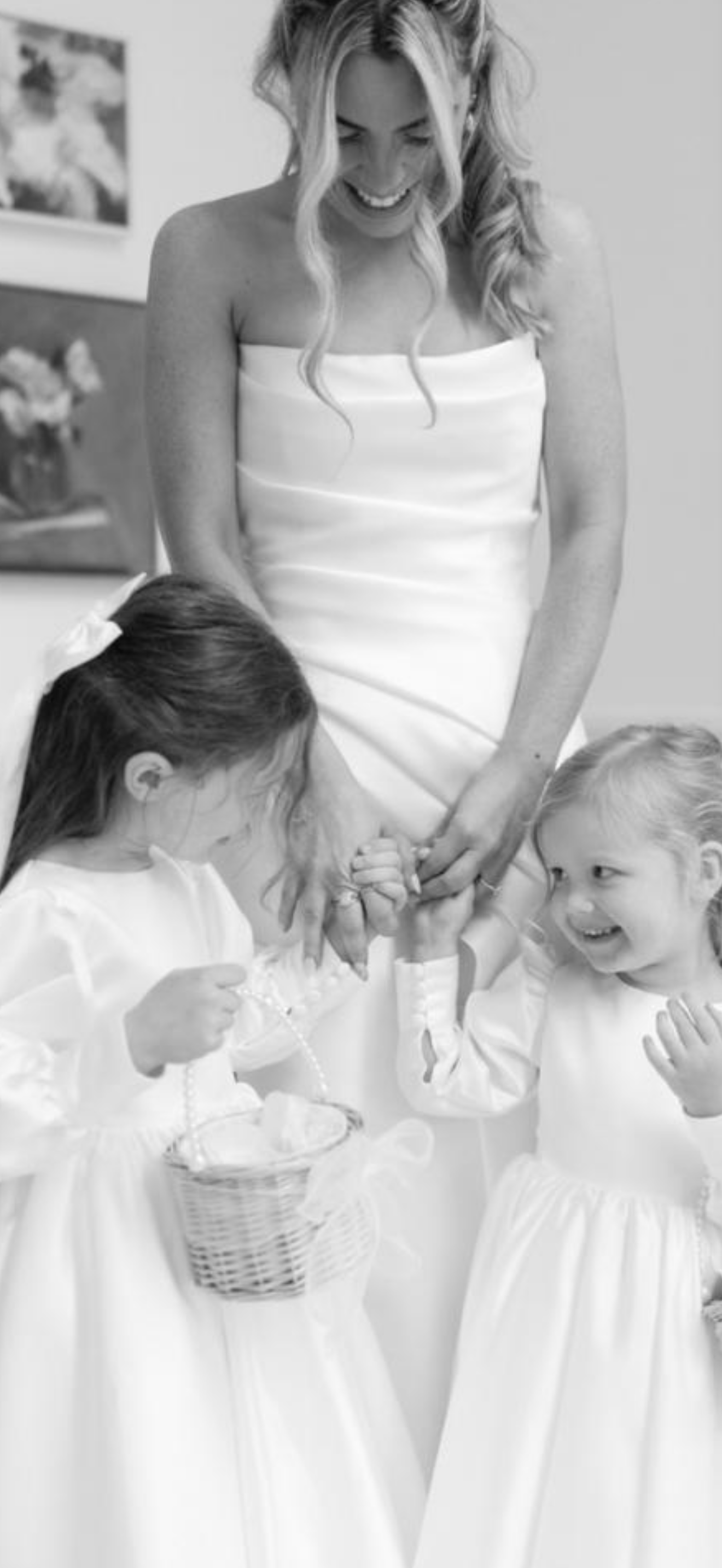Bride with flower girls