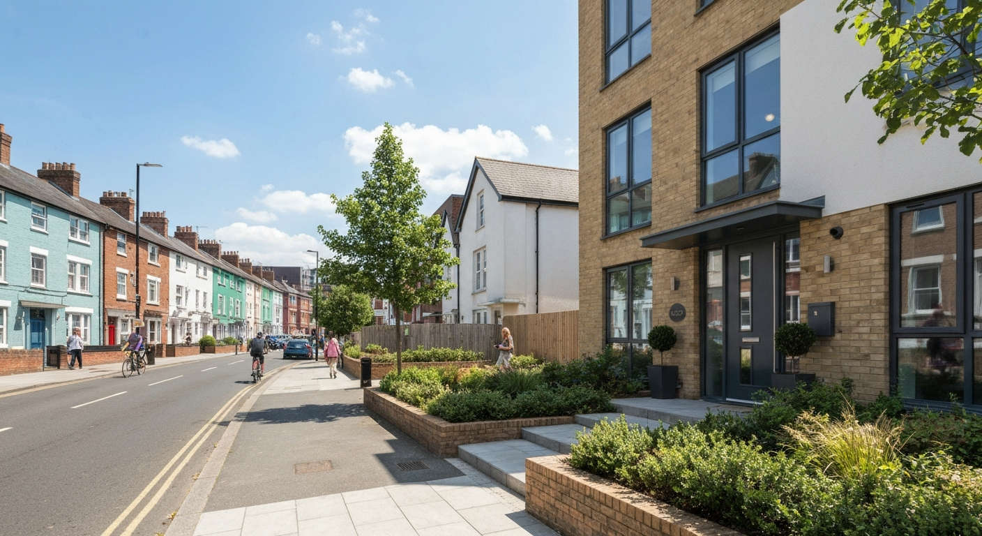 Modern supported accommodation house exterior in Birmingham