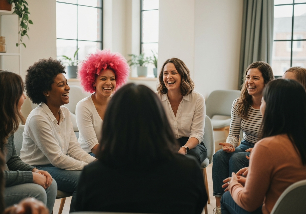 Women connecting in a workshop