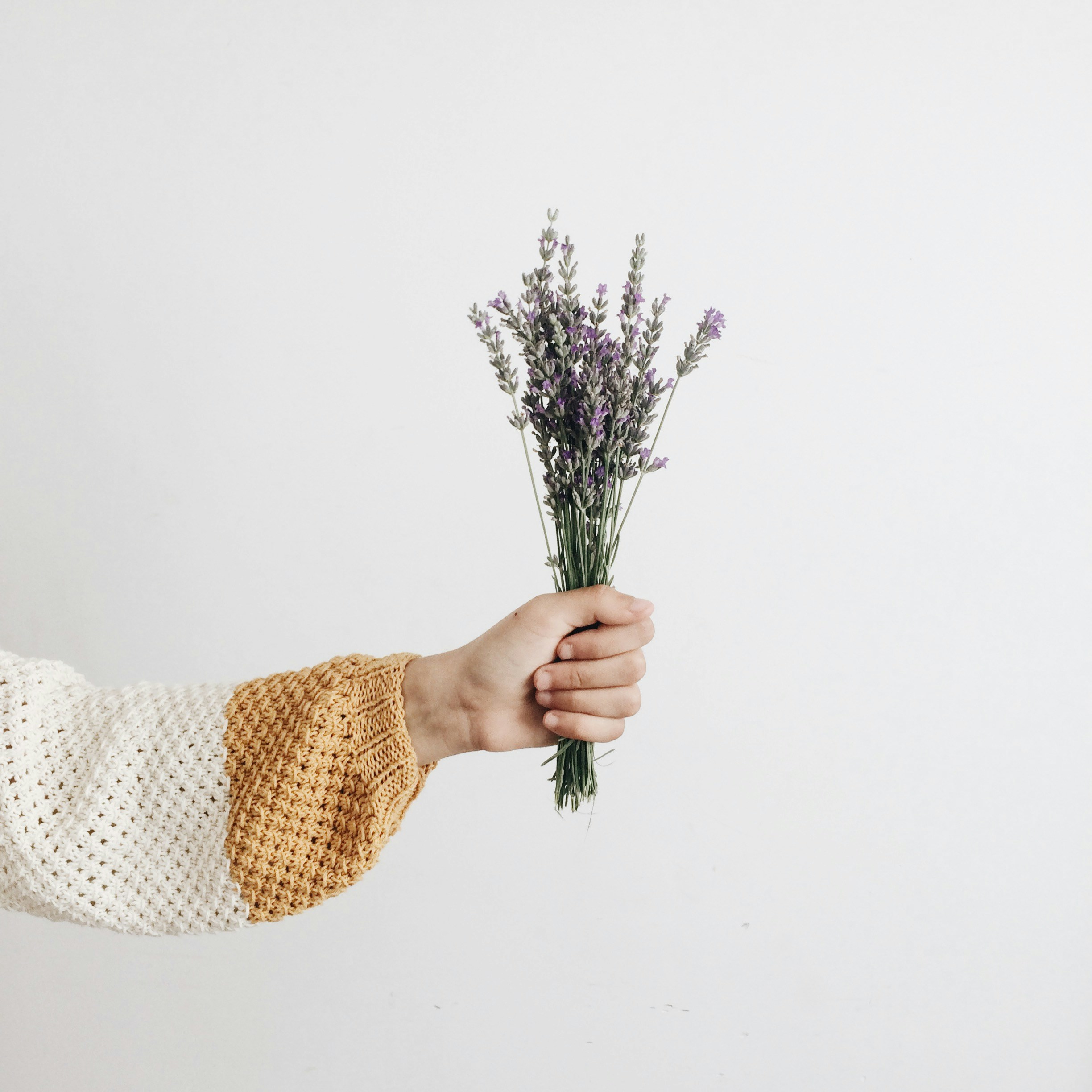 Person holding flowers