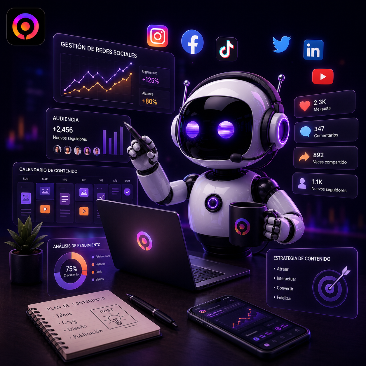 Servicio de manejo de redes sociales para empresas en Colombia — Neofy