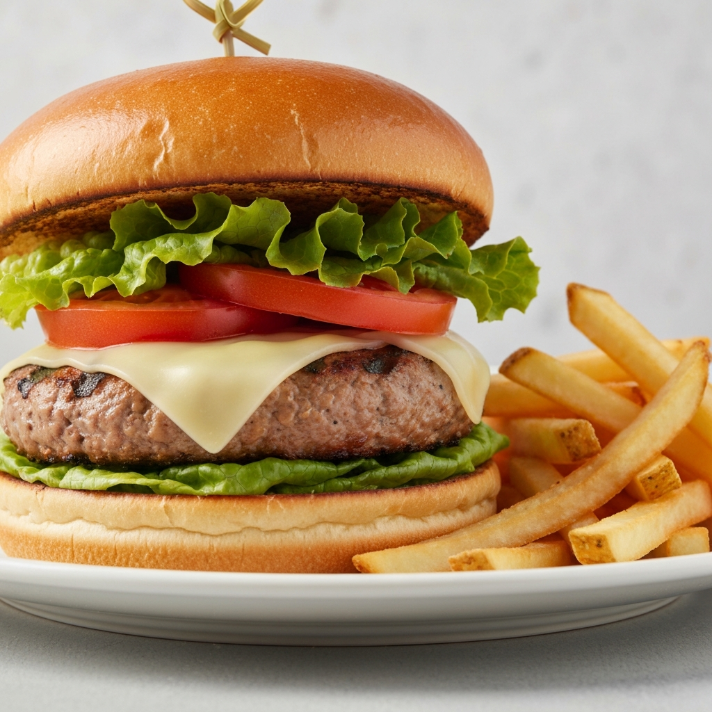 Turkey Burger and Fries