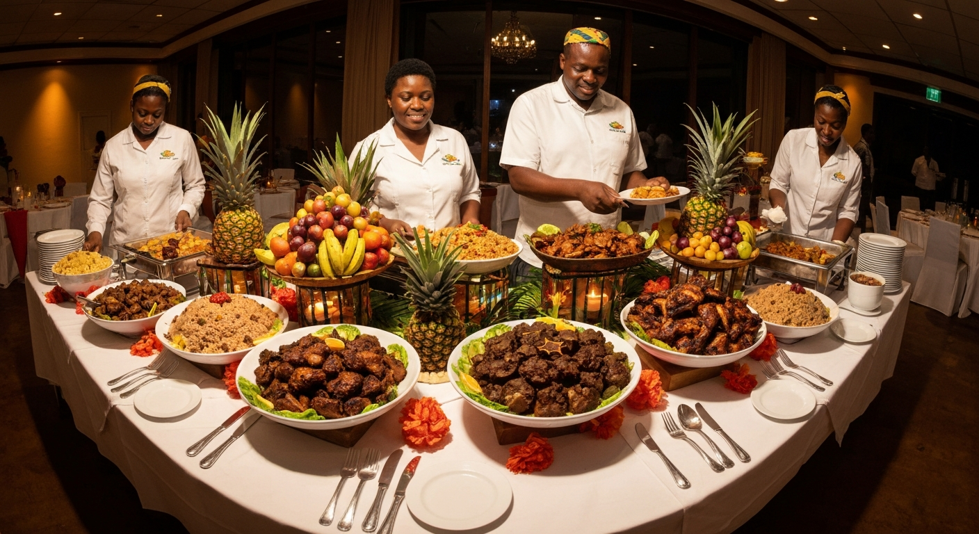 Corporate office catering event setup